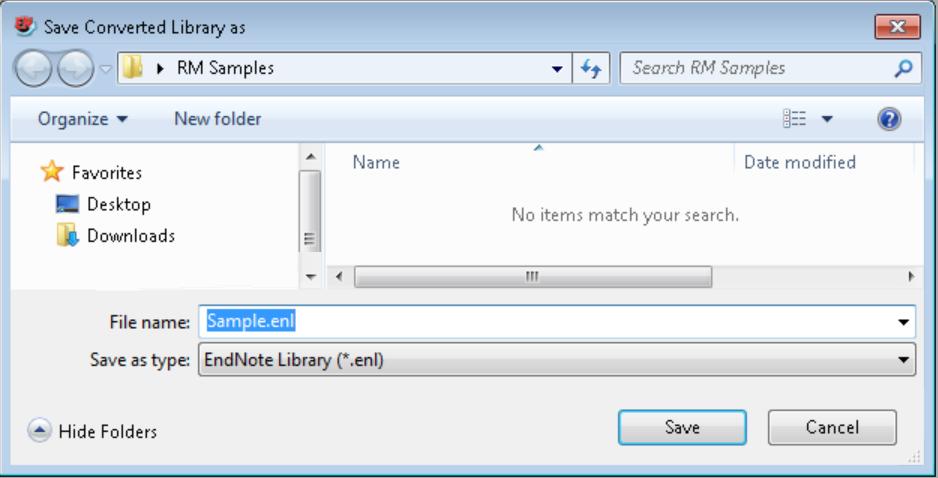 Give your new EndNote library a name. We suggest saving the new library in your main documents folder.