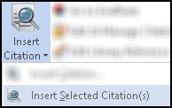4.1.3 Adding Citations to a Document Using Insert Selected Citations To select the citations you will insert in the document, return to EndNote by clicking the Go to EndNote button.