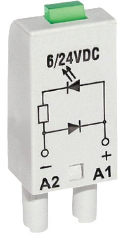 Modules Art.no. Type Schematic Voltage LED colour 321000507 DM-1 + A2 - A1 6...230 VDC 321000524 DM-2 + A2 - A1 6.