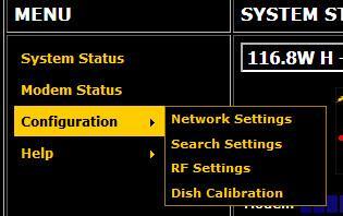 System Status default page when opened thru browser 192.168.1.250 The ACU2 Antenna Controller HTML pages will follow a similar format as shown above.