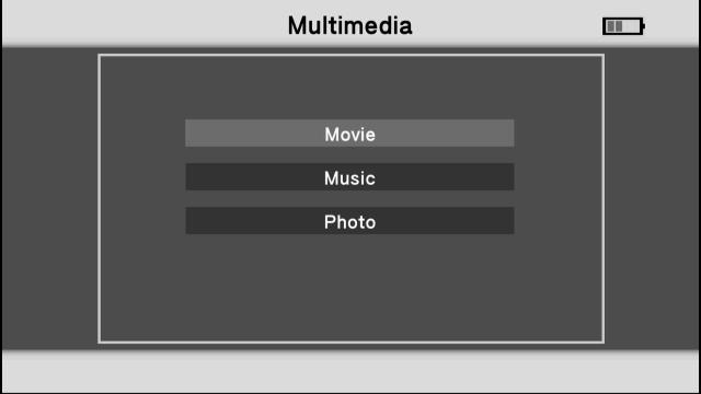 3.5 MULTIMEDIA Select Multimedia, then press OK into the Multimedia.