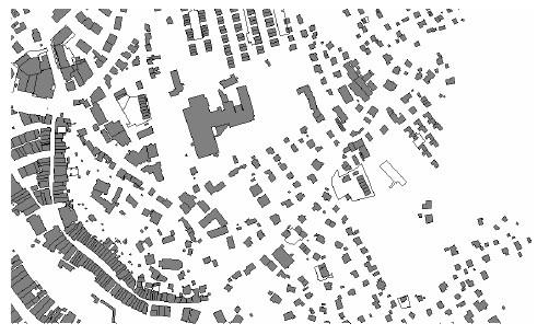Figura 2.19 Stratul clădirilor unei zone Figura 2.20 Stratul clădirilor anexă ale unei zone (de exemplu şoproane) 2.3.