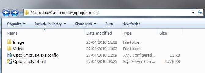 5.4.4 DATABASE OptoJump Next stores all data (athletes, tests, results, settings, etc.) in a database file (Sql Server CE format with the extension.sdf).