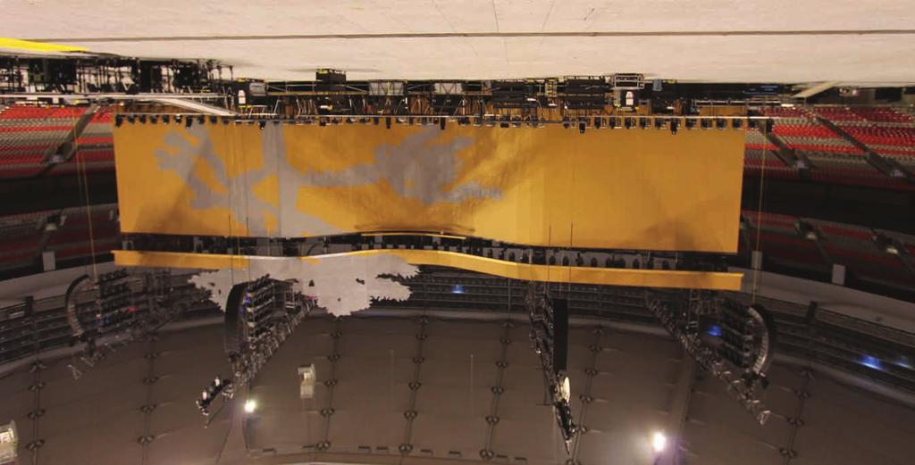 CONCERTS The colored video shaders and the header, in rehearsal. In the frame For the U2 tour, PRG proposed the latest ROE Visual LED wall, the Carbon CB8.