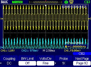 Figure 32 - Fine Control Volts/Div Reference Waveform Menu The instrument can save and display two reference waveforms from both channel 1 and/or channel 2.