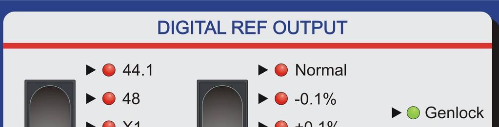 flash before coming on solid to indicate the outputs are re locking to the selected input reference. HD Version: Genlock function is replaced with Input status.