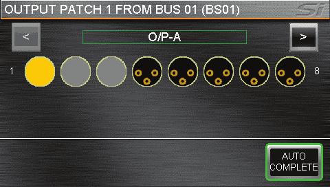 Setting or Changing the Bus Out Patch The Bus Out Patching on Si is accessed from the OUTPUTS & VCA menu on the touch screen.