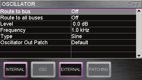 To return the Oscillator to the default patching selection navigates to the Oscillator Patch list item and de-select the current patch.