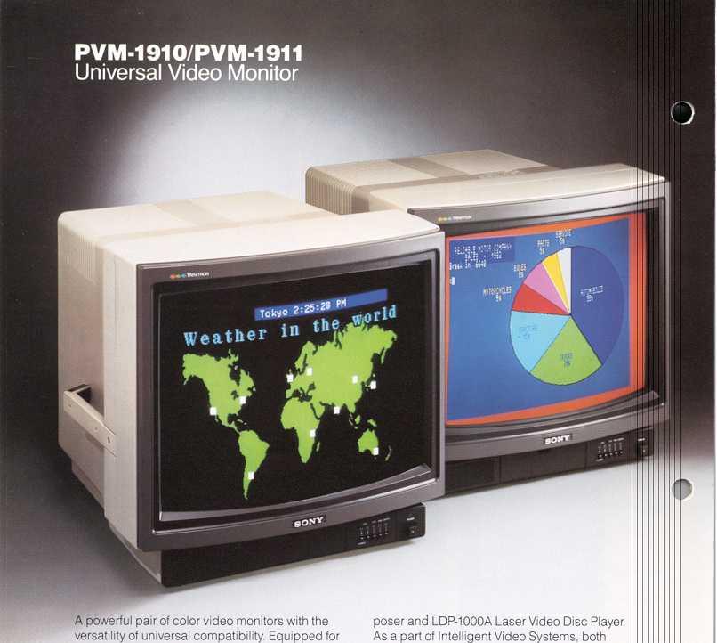The PVM-1911 isa natural companion for the SMC-70 Microcomputer, SMI-7073 Superim- poser and LDP-1000A Laser Video Disc Player.