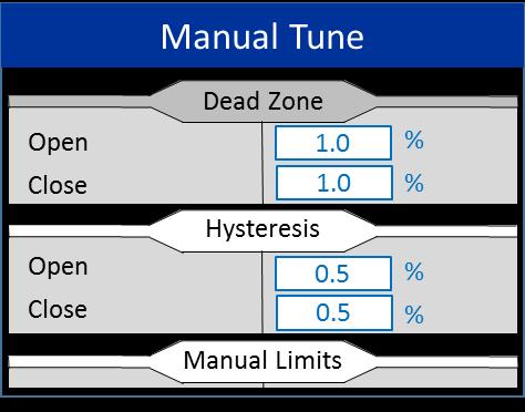 The Response Tuning menu gives one selection at present, Manual Tune. Auto Tune will be added at a later date.