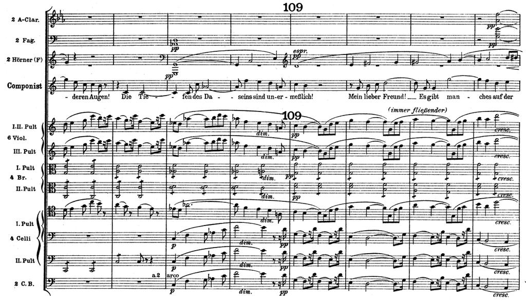 Figure 14. The Komponist s aria from Ariadne auf Naxos 166 Because of Strauss s knowledge of Wagner s music, he also often doubled the voice with clarinet or bassoon.