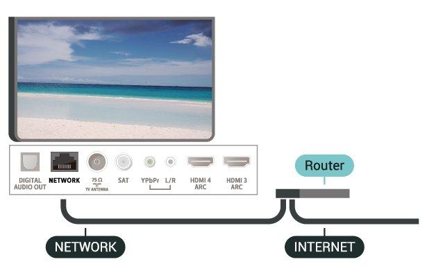 network with Static IP addressing, set the TV to Static IP. Wired Connection What You Need To connect the TV to the Internet, you need a network router with a connection to the Internet.