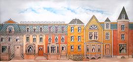 Victorian Street 43 x 21-40 lbs Fronts of Victorian dwellings showing ornate detail, many windows and door