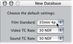 To choose a default film standard: m Choose the standard film type used for your project from the Film Standard pop-up menu.