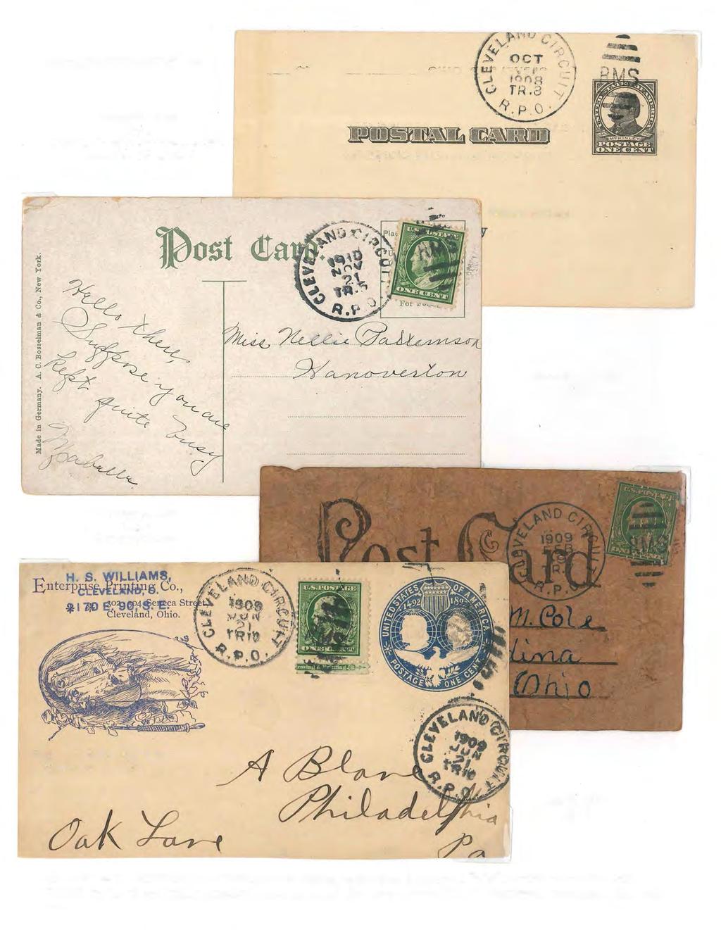 - Handstamp-First Die October 31, 19 08 Year slug below the date only in 1908 Fewer than JO reported THE SPACE BELOW IS FOR THE ADDRESS ONLY. Correction. r. November 21, 19 10 Trip 5 February 9, 19 09 Trip 7 Leather postcard Fair and Race Printing a Specialty.