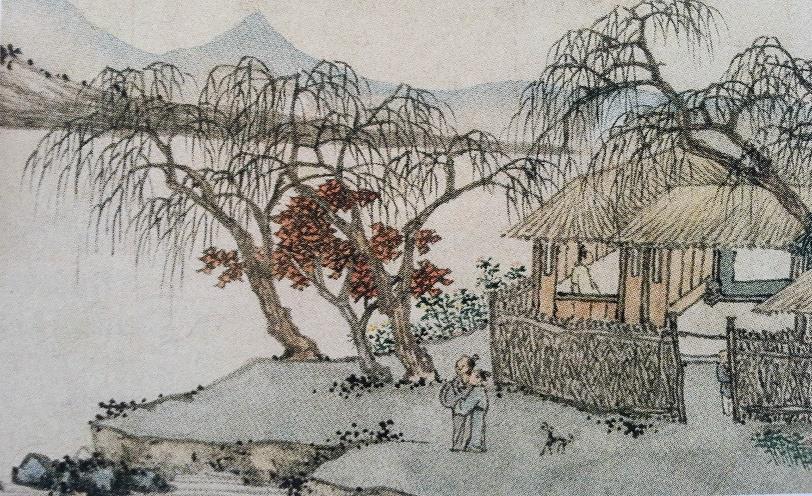 Na Kitajskem je bila priljubljena akvarelna tehnika v kombinaciji s tušem.