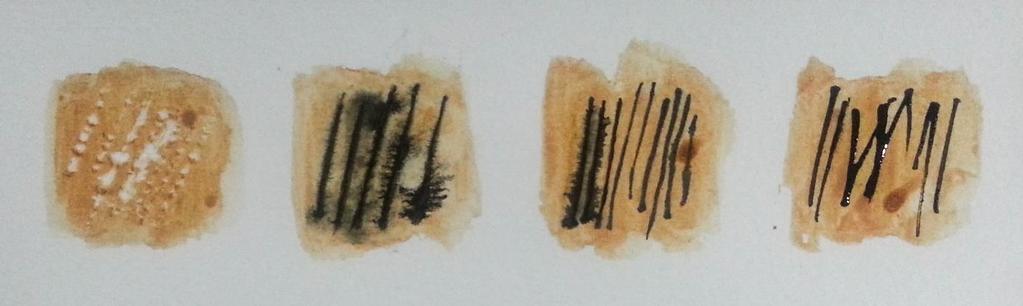Slika 67: Različni učinki tekstur s praskanjem, risanjem s