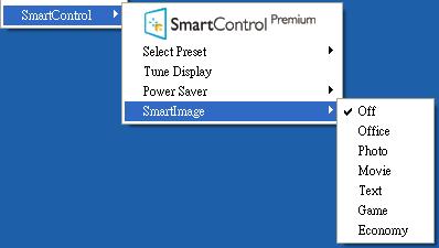 4. Image Optimization The Context Menu has four entries: SmartControl Premium - When selected the About screen is displayed.