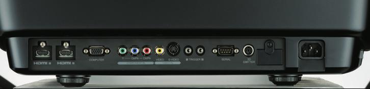 Digital RGB HDMI terminal 2 terminals (3D/Deep Color compatible) Image Composite Input RC terminal S S Video terminal Component RC terminal Serial/standard RS-232C (9-pin D-sub) Trigger terminal