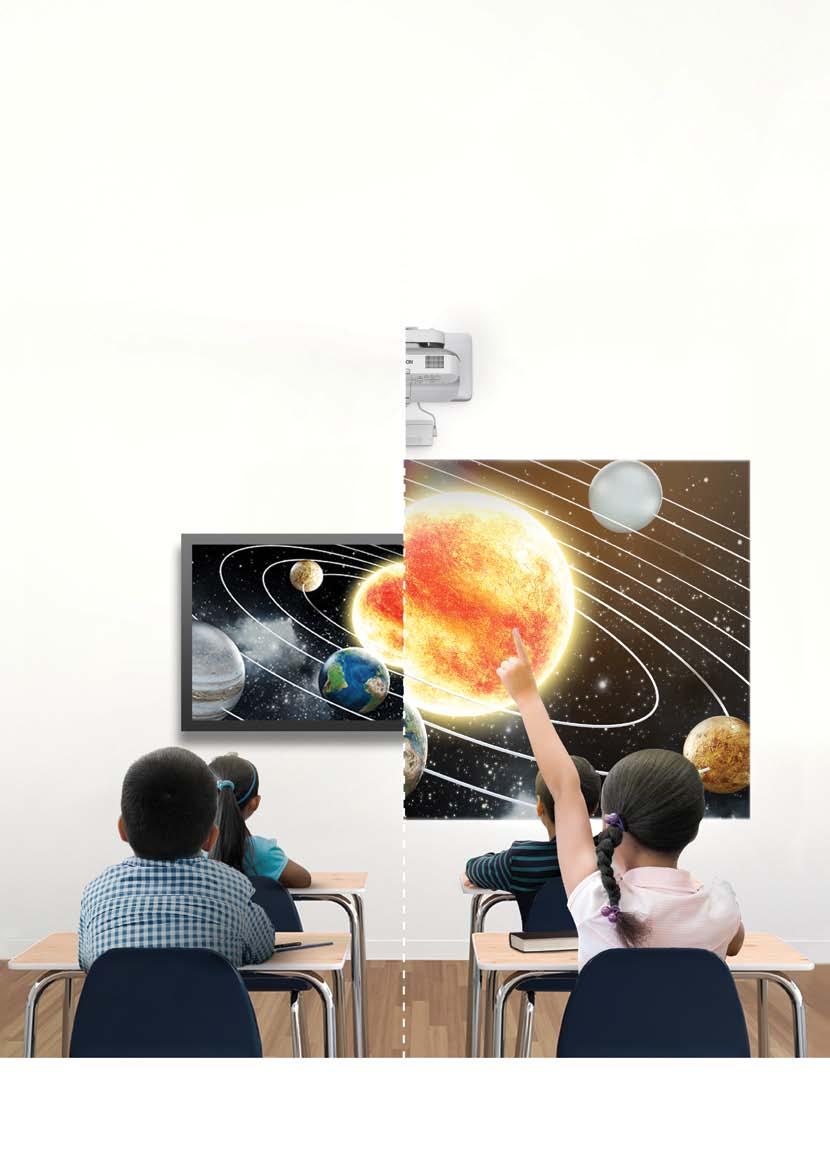 Bigger projection. Brighter future. Protect your projector. use genuine lamps. More than half of the students are unable to read certain contents displayed on a 177.8 cm flat panel display.