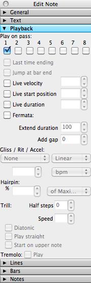 Adjust the position and the length using the handles (see image below) Playback of repeat barlines Playback of a section more than twice Sometimes you might need a repeated section to play back more