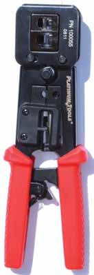 Rugged for professional use and reliability Crimps with minimal hand force RJ45 Lightweight and half the size of a standard crimp tool Stays securely closed for storage with gun safety lock-style