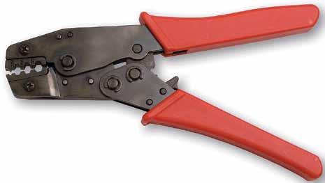 Crimpers Full cycle ratchet mechanism Quick release lever Smaller handle spread Accepts die sets from a variety of manufacturers 8" Crimp Tool comfortable, ergonomically designed handle grips with a