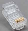 12mm I 23-24 AWG Shielded RJ45 - High Performance Cat6 RJ45 8P8C Three Piece Design: 50μ Round, Stranded Round, Solid Packaging 2 prong conductor contact 3 prong conductor contact Clamshell 25 Pieces