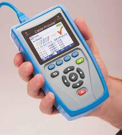 Test & Measurement Cable Prowler Cable Tester Provides full color cable testing and report management for Cat3, Cat5e, Cat6, Cat6A, coax, and telephone cable types.