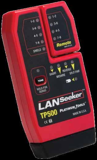 Test & Measurement LANSeeker Cable Tester The LANSeeker is a fast, rugged cable tester and tone generator in one unit.
