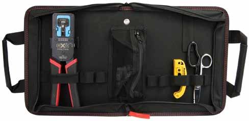All tools and connectors come neatly organized in the Platinum Tools heavy-duty nylon zippered case.