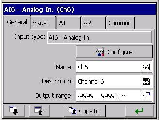 7.7 Analog and binary inputs After pressing the icon, the programming window of 1...6 analog inputs is opening, with alarms A1 i A2 and 1..8 binary inputs.