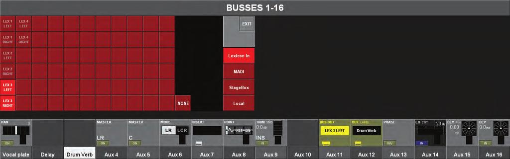 Main Masters or other destinations. To patch an FX processor from an AUX Master to the Input section Press either the [BUSSES 1-16] or [BUSSES 17-24] key.