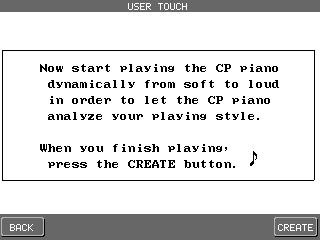 User Touch Curve You can create your own custom touch curve to fit your playing style. Two User Touch curves can be saved.