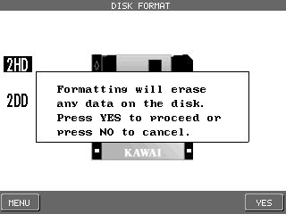 L 1 L2 Formats a 2HD disk. L3 Formats a 2DD disk.