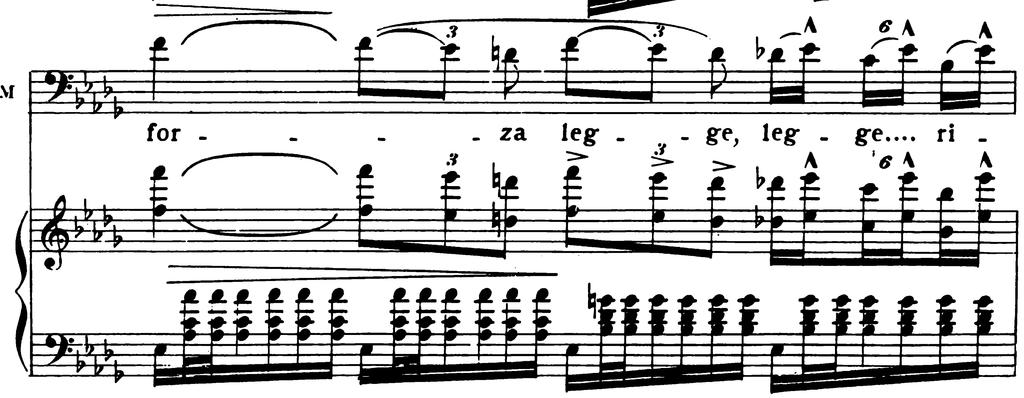 47 Figure 4-7: Some singers may find it helpful to breathe before the second "legge riceve" 91 The three marcato accents on the E-flats of legge riceve are indications of two simultaneous harmonic