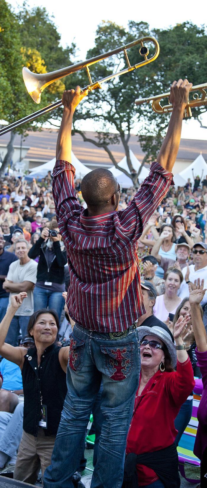 Monterey Jazz Festival Venues The Garden Stage (pictured) The Festival s prime outdoor venue offers a high visibility garden setting, packed with 1,500 fans at every show, enjoying music, food,