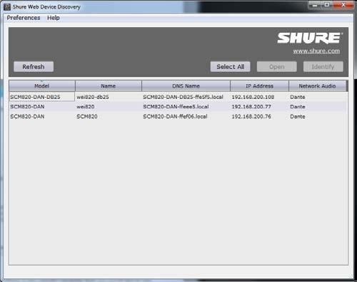 ③ Launch the Discovery application The app displays all Shure devices that feature a GUI. Windows: Windows XP ( and bit), Windows Vista and Windows pple: Mac OSX.