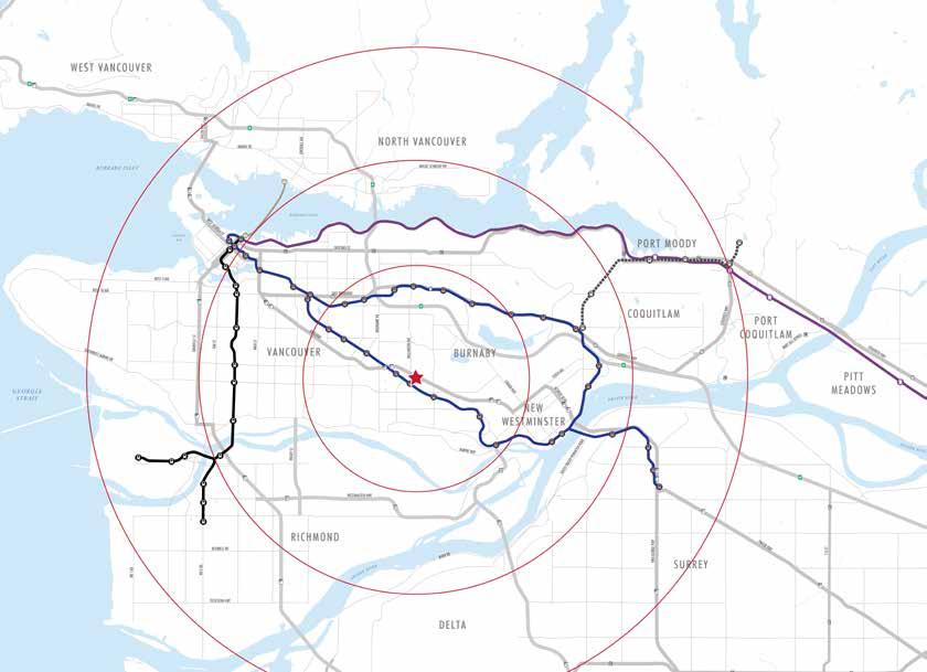 This SkyTrain link provides connectivity with Downtown Vancouver, Surrey, New Westminster, Richmond, YVR Vancouver International Airport and all suburban communities.