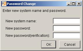 7. CHANGING THE SYSTEM NAME AND PASSWORD Chapter 3: SYSTEM SETTINGS (NX-100 SETUP PROGRAM) Step 1. In the Installation Setting Program, click on [Password Change] on the initial screen.