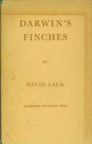 1 Lack, David. DARWIN S FINCHES. First Edition; pp.