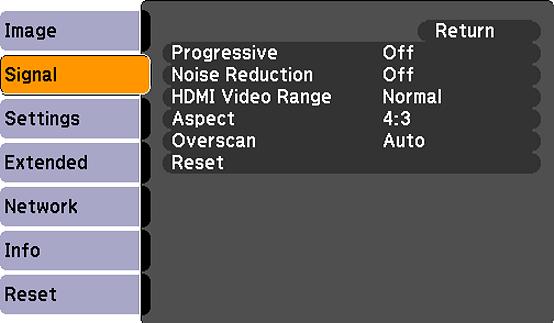 Note: You can restore the default settings of the Position, Tracking, and Sync settings by pressing the Auto button on the remote control.