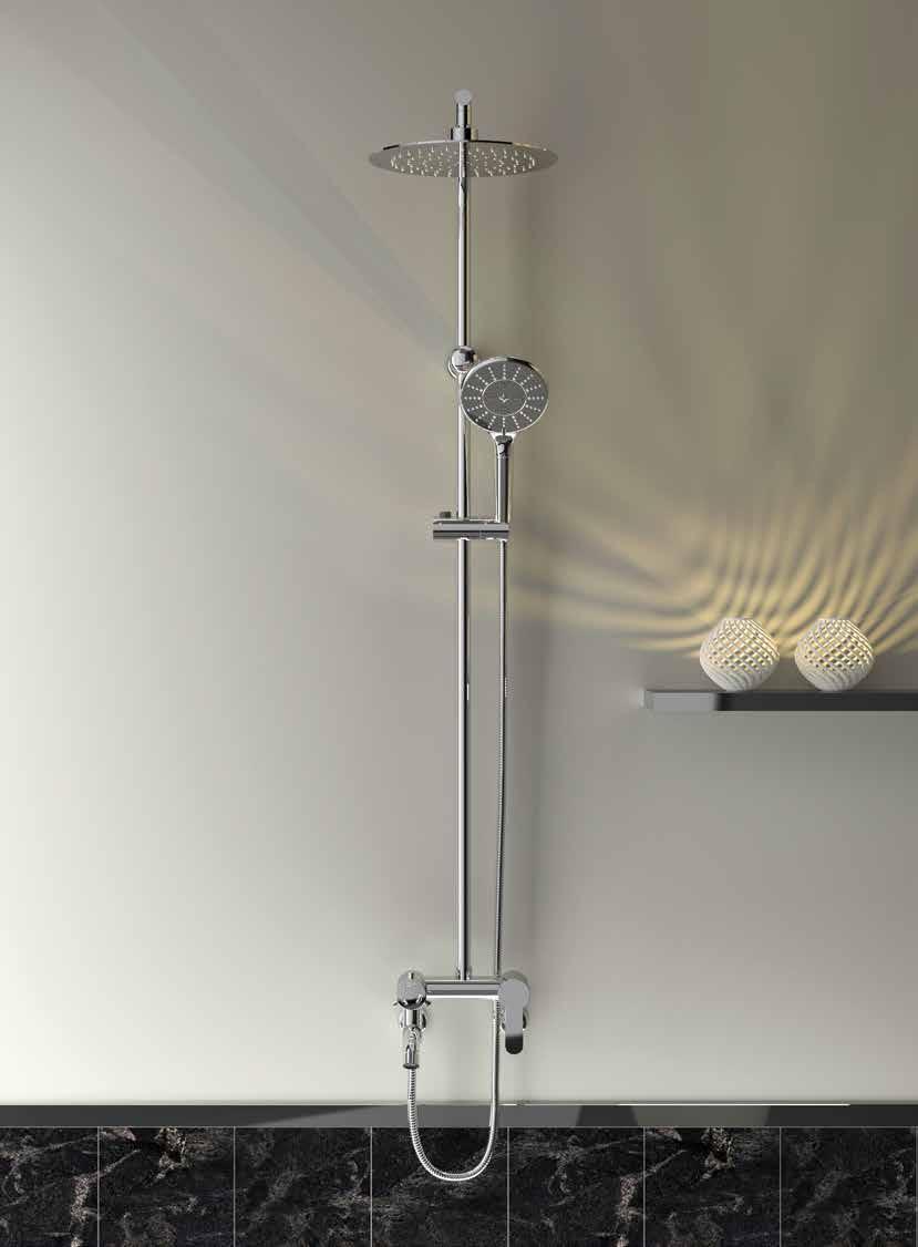 ROBOMIX GLISS CHROME Code: RX14011 245mm Chrome Top Shower 130mm 3 Functions