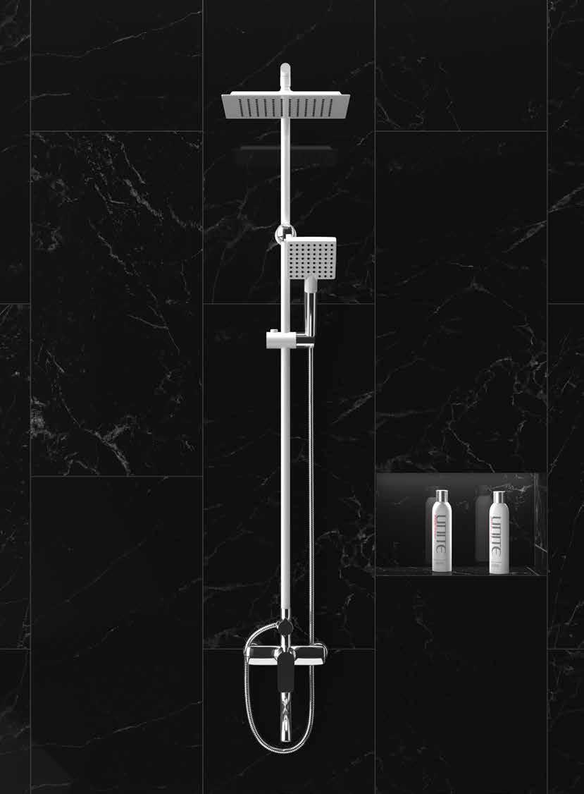 FLASH ROBOMIX Code: R1239 250mm Carbon Top Shower 110mm Mono Function Carbon Hand Shower *With designed armature SEGNO