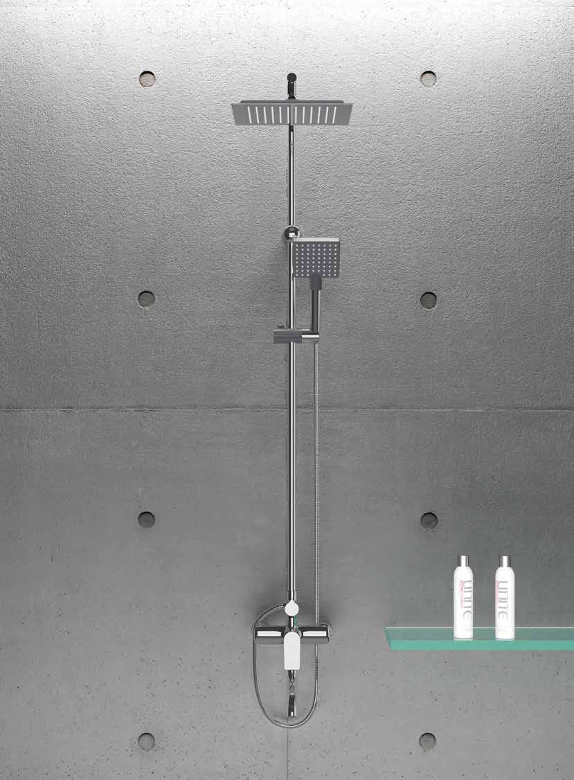 ROBOMIX SEGNO GREY Code: RX14004 260mm Grey Top Shower 110mm Mono Grey Hand Shower Opus Bath Mixer Code: R1240 250mm White Top