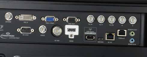 Service port. RJ-45. HDBaseT 4. Wired remote in 5.