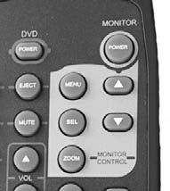 Note: Install (2) AAA batteries (included) into the remote control. Monitor Power: Press the Power button to illuminate the LCD screen.