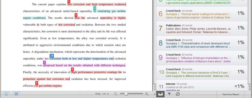 software tool for comparing texts with existing