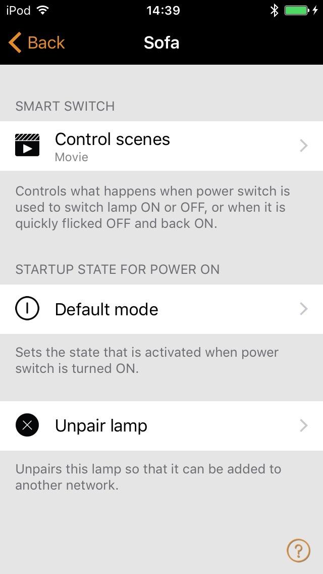 3 of 4 Control Scenes If you have created different scenes with Casambi app you can control them from a single power switch.