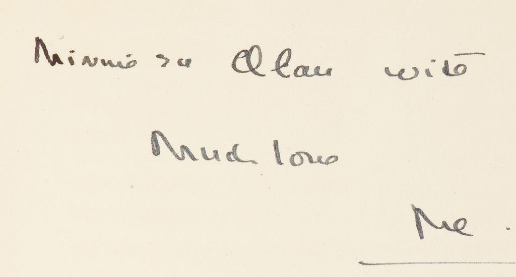 Inscribed by Baldwin on front endpaper to crime novelist Mignon Eberhart and her husband: Minnie & Allen with much love - Me.